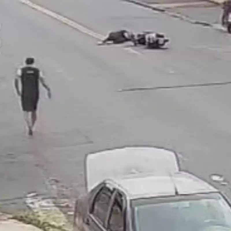 Acidente chocante em Campinas: Motociclista se enrosca em fio solto e sofre queda grave na avenida
