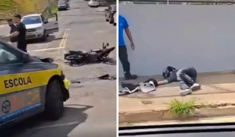 Aluno de Autoescola Atropela Motociclista em Pedreira: Vítima em Estado Grave