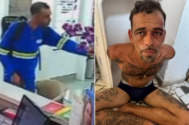 Bandido é preso de cueca após roubar ótica e trancar vítimas no banheiro no litoral de SP