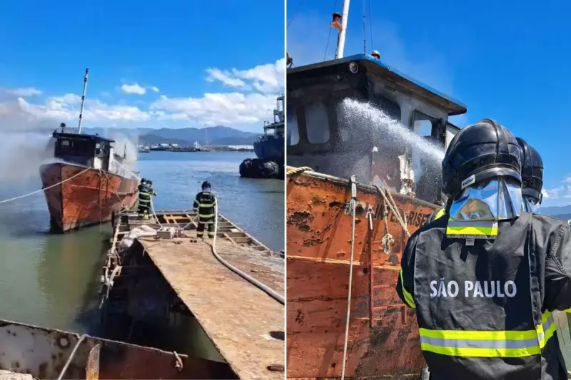 Barco Vira Bola de Fogo em Marina de Guarujá; Assista ao Vídeo Impressionante