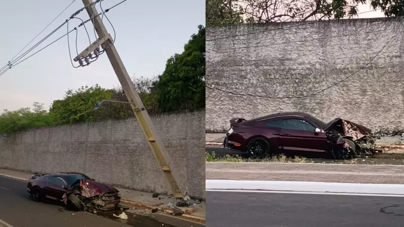 Carro de Luxo Colide com Poste em Teresina: Motorista Fica Preso nas Ferragens