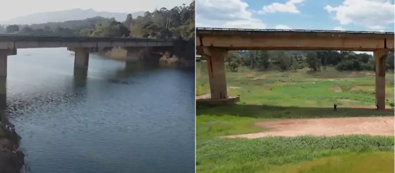 Crise Hídrica em SP: Imagens Chocantes Mostram Represa em Piracaia Praticamente Seca