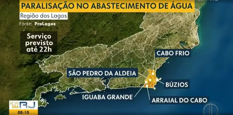 Falta d'Água Atinge Região dos Lagos: 5 Cidades com Abastecimento Cortado Nesta Quarta