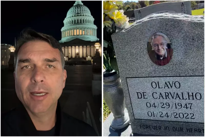 Flavio Bolsonaro visita túmulo de Olavo de Carvalho: o que revela essa homenagem política?