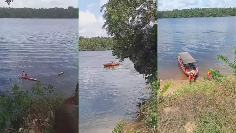 Jovem desaparece após mergulho em balneário de Oiapoque; mergulhadores intensificam buscas