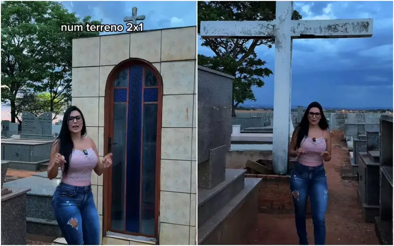Musa fitness viraliza com vídeo polêmico em cemitério: 'Terreno ideal para marido que gosta de fotos de biquíni'