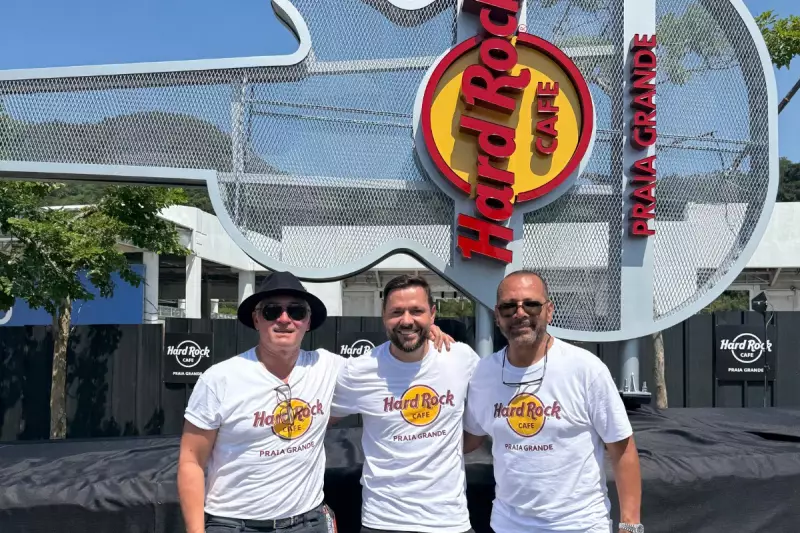 Neymar Pai comanda motociata épica para inauguração do Hard Rock Cafe em Praia Grande