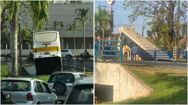 Ônibus FICA SEM FREIOS e despenca dentro de córrego em cidade do interior de SP; VÍDEO impressionante