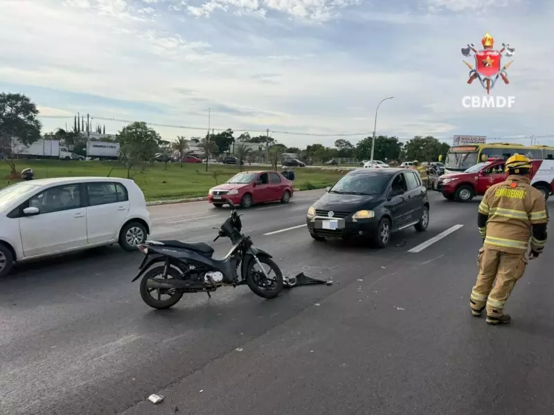 Onda de Acidentes no DF: 5 Colisões em Menos de 3 Horas Deixam Seis Feridos