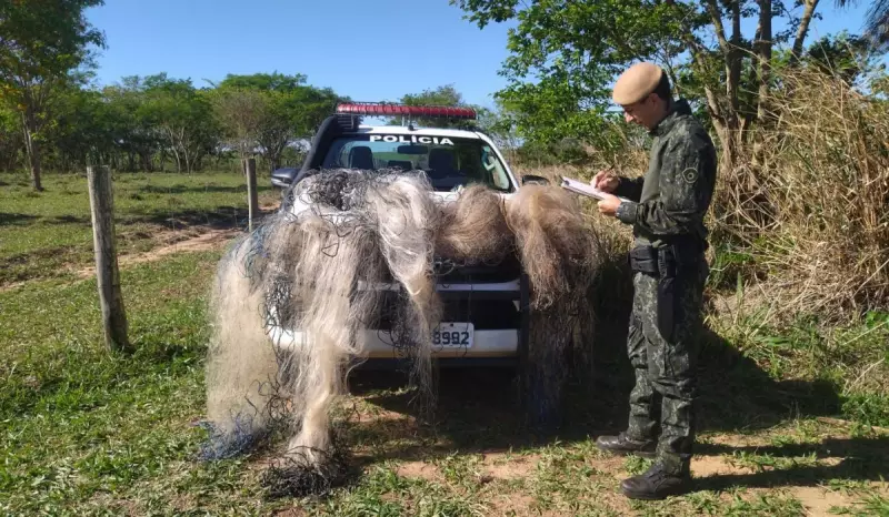 Operação aprende redes de pesca irregulares em Teodoro Sampaio e protege meio ambiente