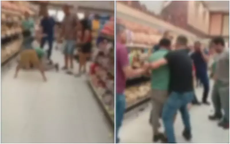 Paz no pão? Não em Goiás! Clientes se envolvem em briga generalizada por pegador em supermercado