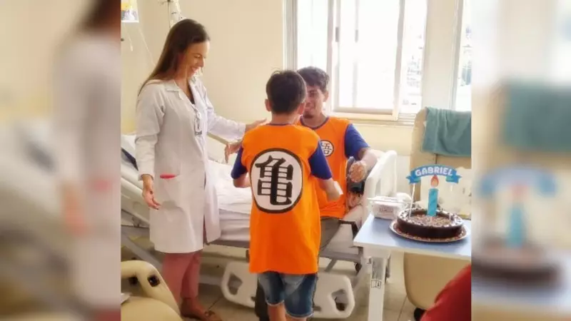 Presente de aniversário emocionante: menino reencontra pai após 50 dias internado em hospital de Catanduva
