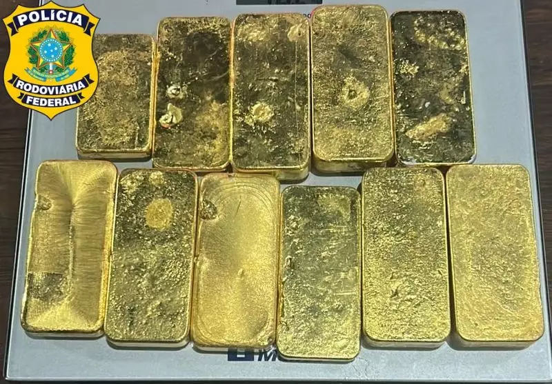PRF apreende 10 kg de ouro ilegal em Roraima: terceira grande apreensão em menos de 60 dias