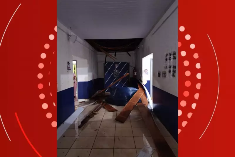 Susto Noturno: Caixa d'Água Desaba Dentro de Escola em MT e Deixa Funcionários em Pânico