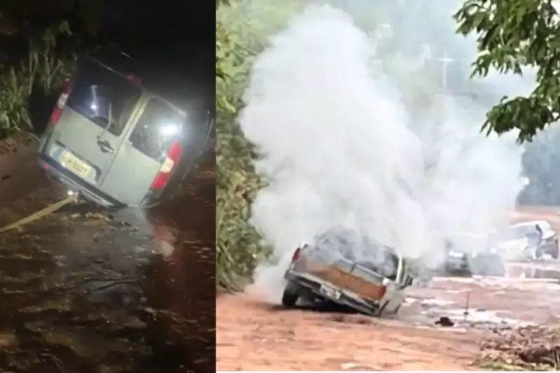 Temporal arrasta carros e rompe contenção em Campo Grande; veja imagens do caos