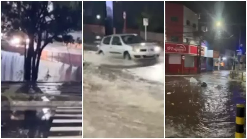 Temporal assusta São Carlos: ventania de 50 km/h, granizo e alagamentos transformam ruas em rios
