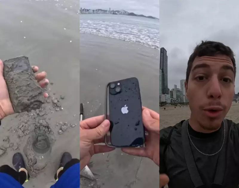 Tesouro Enterrado: Jovem Encontra iPhone Intacto Após 3 Anos na Areia da Praia em SC
