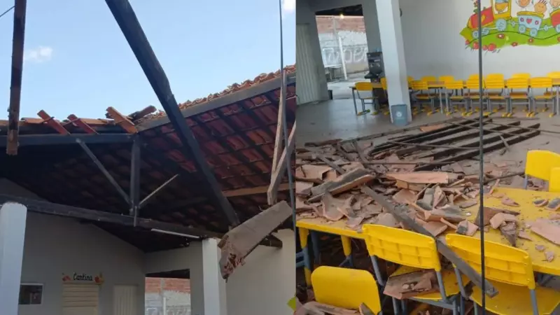 Teto de creche desaba em Picos e deixa feridos: saiba detalhes do acidente