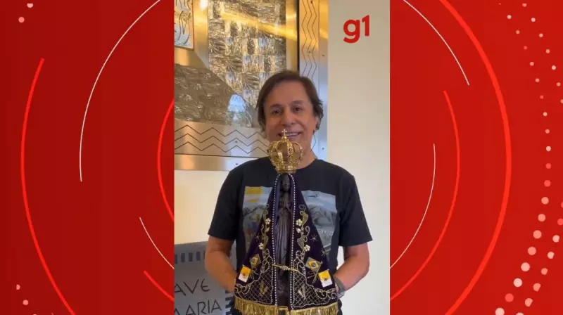 Tom Cavalcante emociona ao visitar Santuário de Aparecida: 'Só tenho a agradecer'
