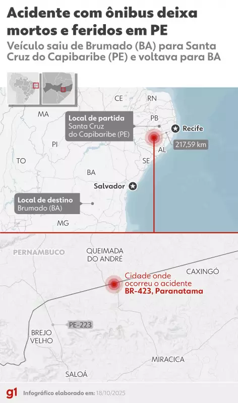 Tragédia na BR-104: Ônibus fazia viagem de 27 horas da Bahia a PE quando tombou na volta