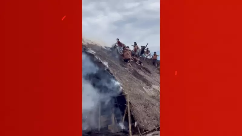 VÍDEO: Indígenas viram heróis ao combater incêndio em oca após acidente doméstico em MT