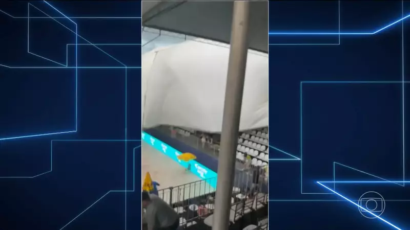 Vendaval arrasta arquibancada e causa feridos em show em Ribeirão Preto: imagens fortes