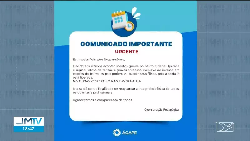 Violência em São Luís: Aulas suspensas após assassinato de jovem na Cidade Operária