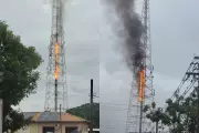 Incêndio em Torre de Transmissão deixa bairros sem energia em Campo Grande