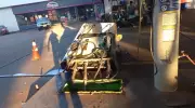 Motorista invade posto, derruba bomba de combustível e foge em cena de risco em Ribeirão Preto
