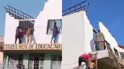 Teto desaba em secretaria de educação no Ceará e deixa professores feridos | Vídeo