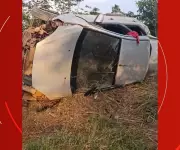 Tragédia em MT: Adolescente de 15 anos morre e duas pessoas ficam feridas após carro capotar na BR-070
