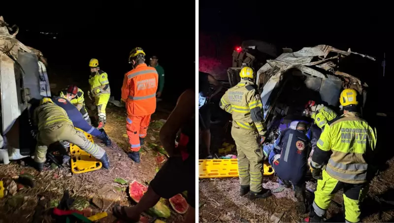 Acidente com caminhão na BR-251: 1 morto e 2 feridos em Francisco Sá