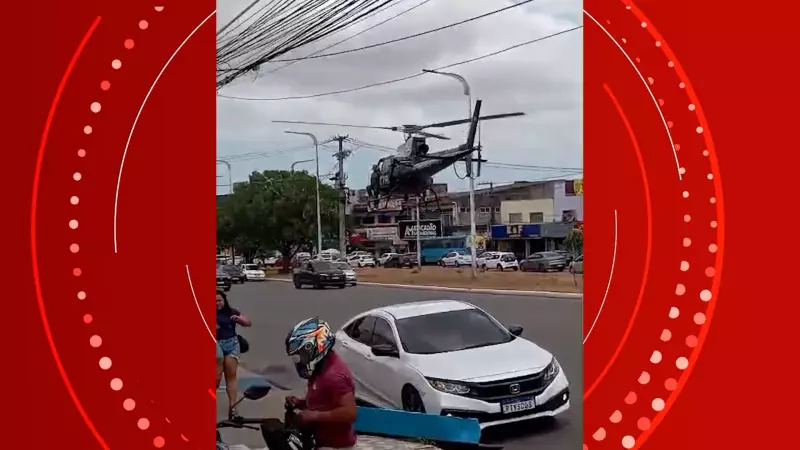 Assalto ao Sicoob em São Luís: helicóptero pousa em avenida na busca