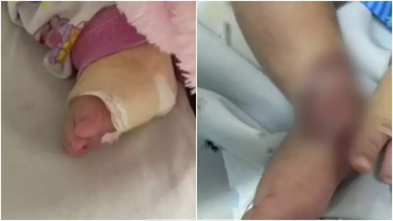 Bebê de 6 meses sofre lesão grave no pé após erro em hospital do Ceará
