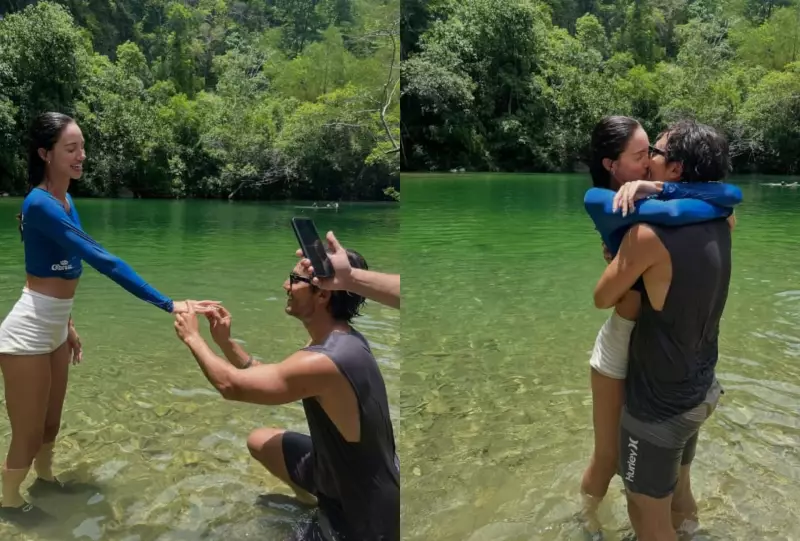 Cantor sertanejo Bruninho pede namorada em casamento no Parque Serra da Bodoquena
