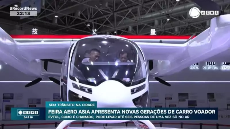 China revela nova geração de veículos voadores elétricos na Feira Aero Asia