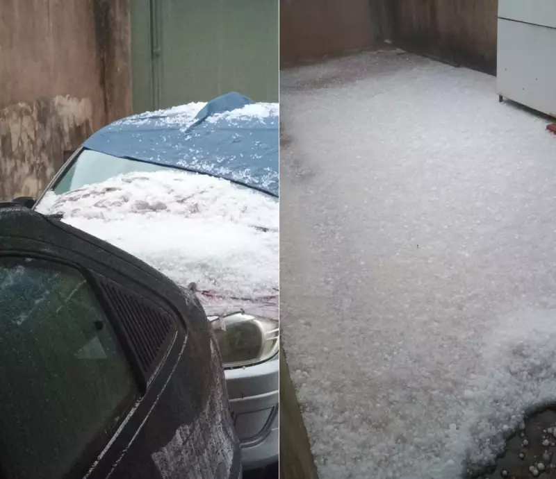 Chuva de granizo causa estragos em São Manuel; aulas suspensas