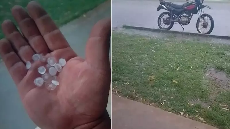 Chuva de granizo surpreende moradores no Sul do Piauí