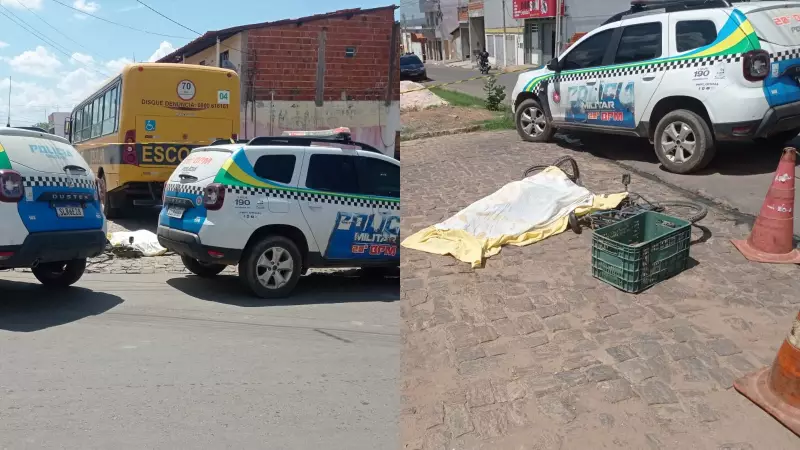 Ciclista de 38 anos morre atropelado por ônibus escolar em Paulistana