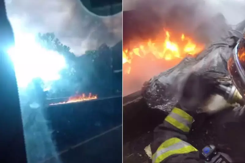 Câmera de bombeiro flagra explosão em acidente com 2 mortes na Anchieta