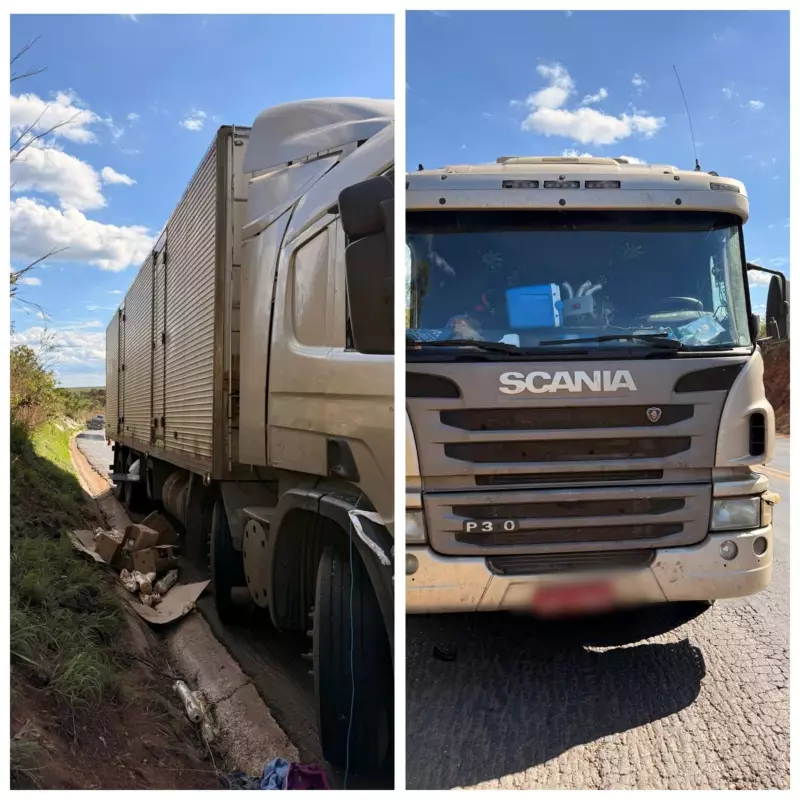 Dez criminosos rendem caminhoneiro após acidente na BR-251 em Grão Mogol