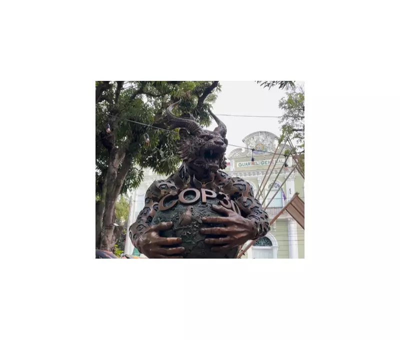 Escultura chinesa na COP30 gera polêmica entre evangélicos