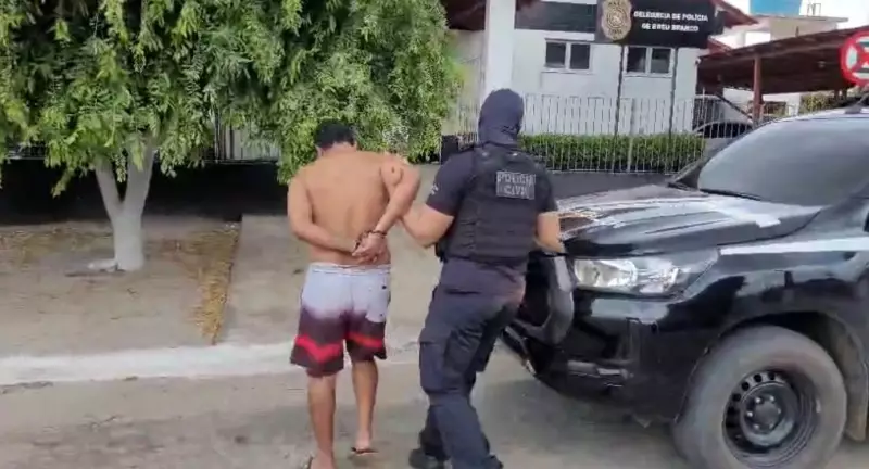Homem preso por esfaquear namorada na garganta em Breu Branco