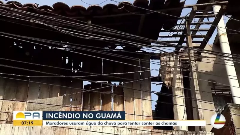 Incêndio destrói casa no Guamá em Belém; moradores ajudam bombeiros