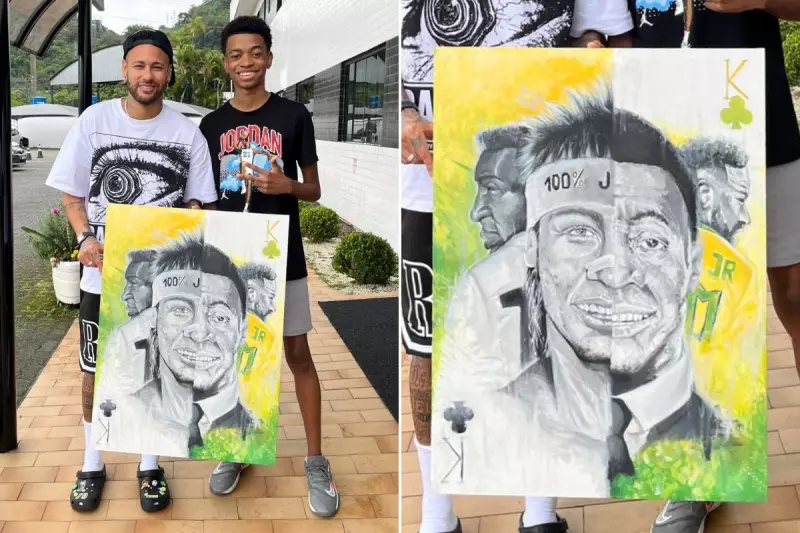 Jovem Artista de 16 Anos Presenteia Neymar com Obra que Une Rei Pelé e Astro: 'Humildade'
