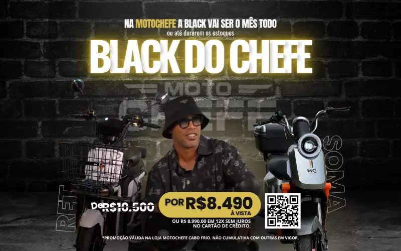 MotoChefe lança Black do Chefe com Ronaldinho Gaúcho e descontos