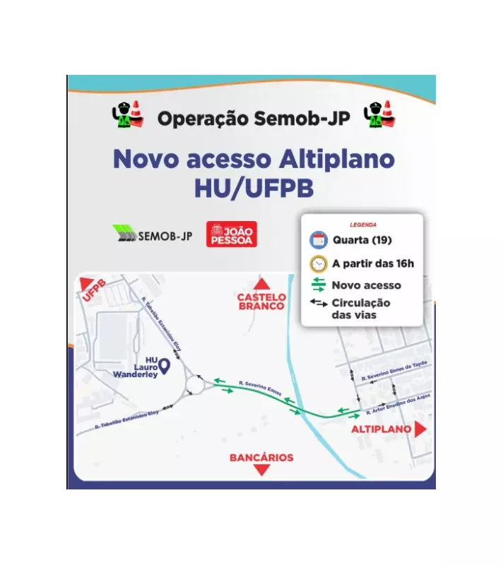 Nova via em João Pessoa liga Altiplano ao HU e alivia trânsito