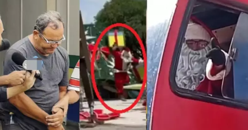 Operador de guindaste vestido de Papai Noel salta para sobreviver em acidente fatal em Manaus