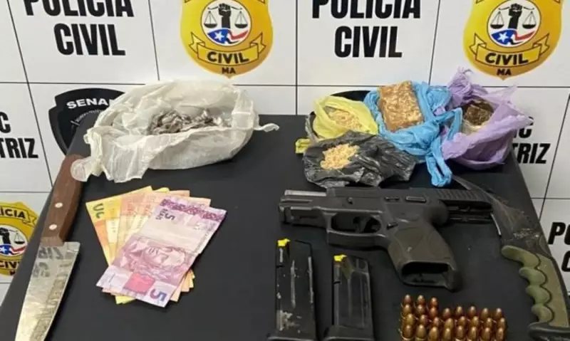 Operação Narke prende 2 suspeitos e apreende drogas e arma no MA