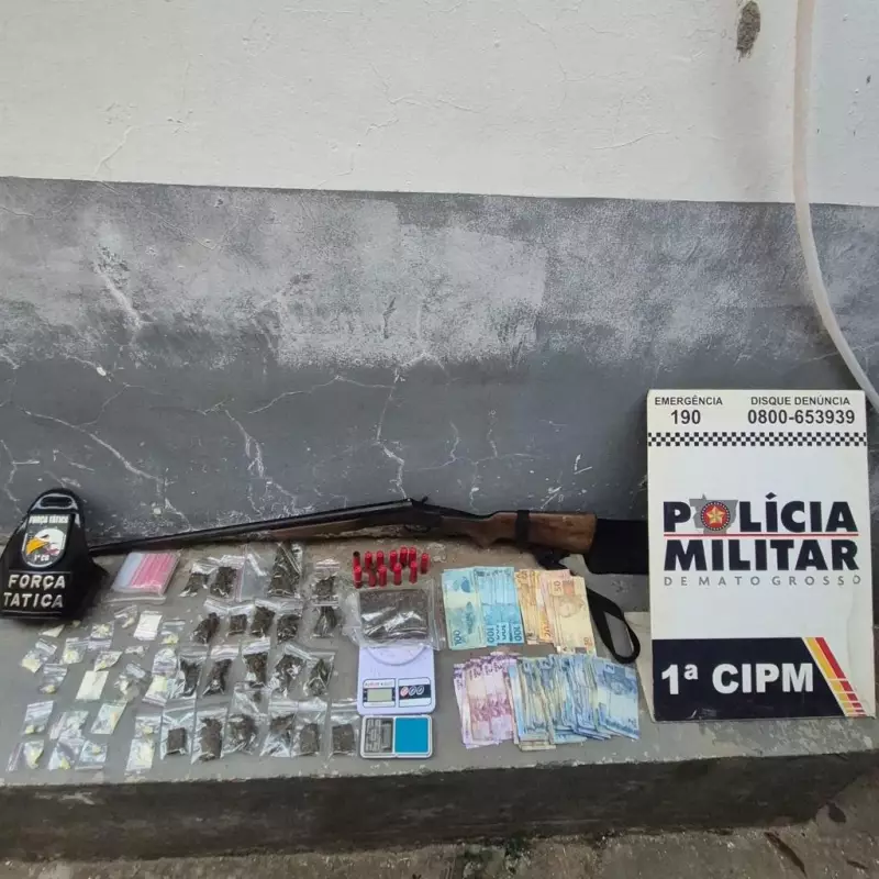 Prisão por tráfico em Chapada dos Guimarães apreende drogas e arma
